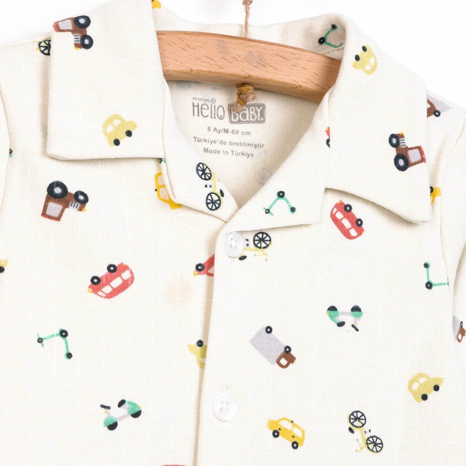 HelloBaby Boy Long Sleeve Pyjamas Set - Ecru - mezetto ebebek ebebek