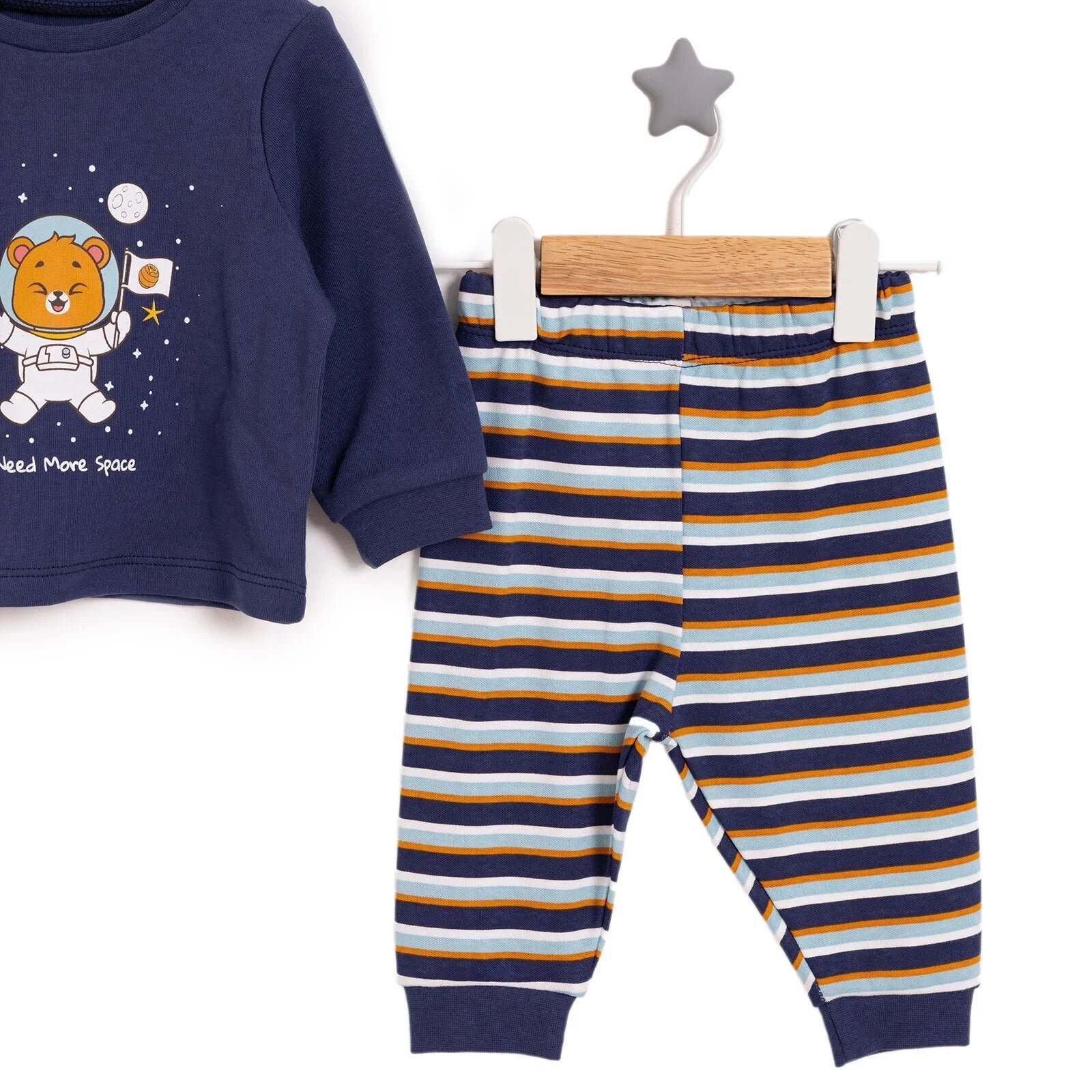 HelloBaby Boy Long Sleeve Pyjamas Set - Navy Blue - mezetto ebebek ebebek