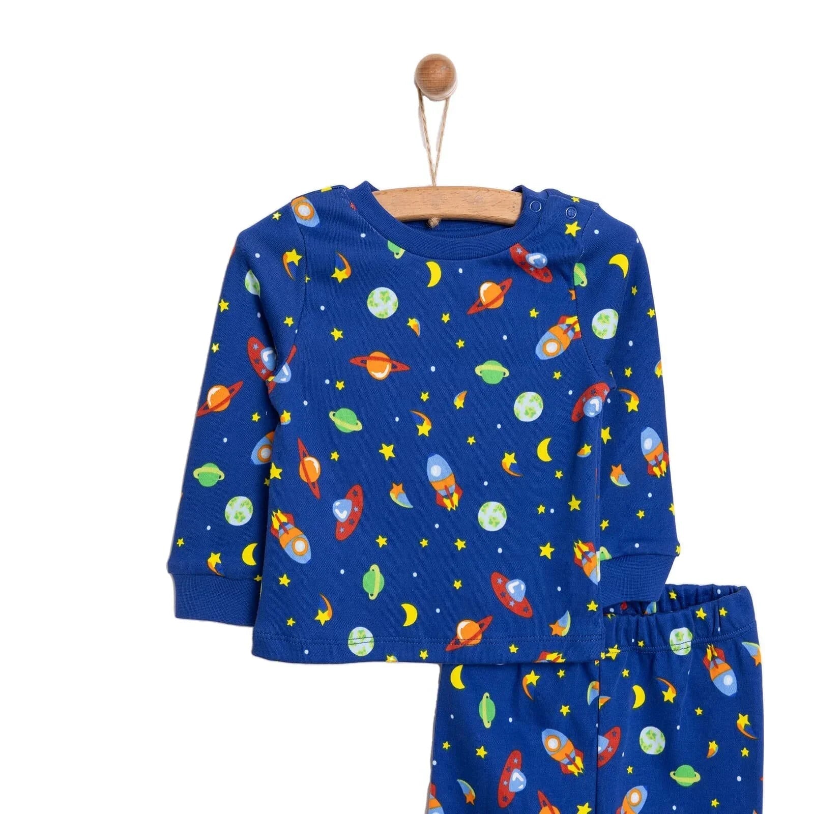 HelloBaby Boy Long Sleeve Pyjamas Set - Navy Blue - mezetto ebebek ebebek