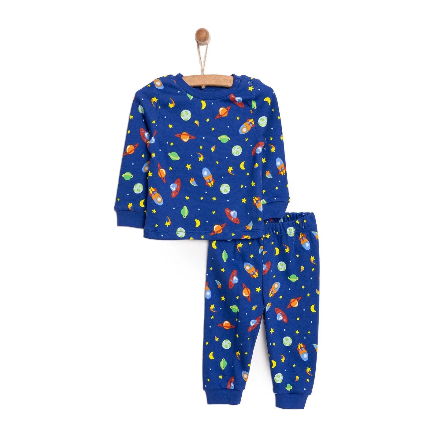 HelloBaby Boy Long Sleeve Pyjamas Set - Navy Blue - mezetto ebebek ebebek