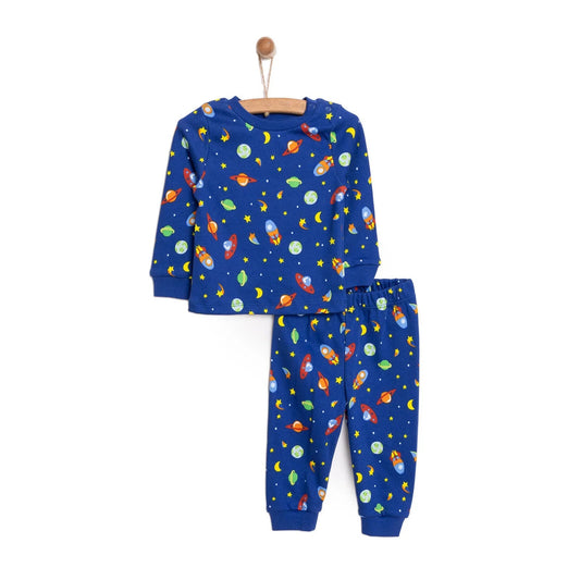 HelloBaby Boy Long Sleeve Pyjamas Set - Navy Blue - mezetto ebebek ebebek