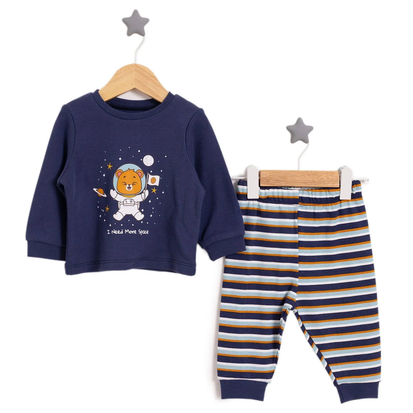 HelloBaby Boy Long Sleeve Pyjamas Set - Navy Blue - mezetto ebebek ebebek