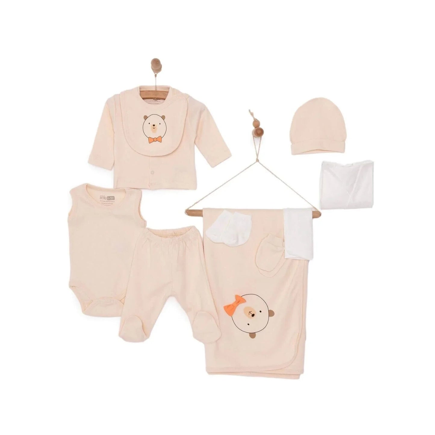 HelloBaby Boy Newborn Set 10 pcs - Ecru - mezetto ebebek ebebek
