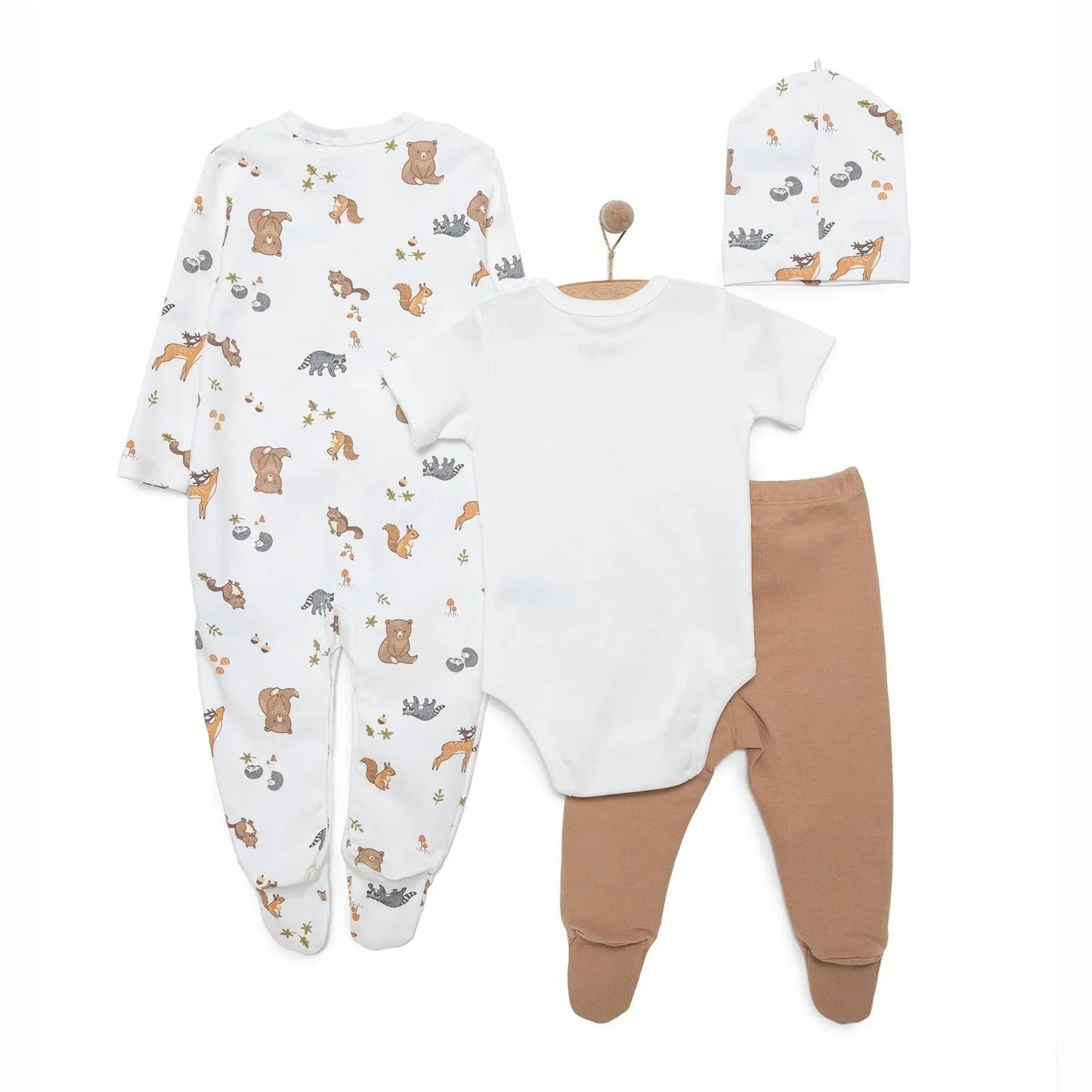 HelloBaby Boy Newborn Set 4 pcs - Ecru - mezetto ebebek ebebek