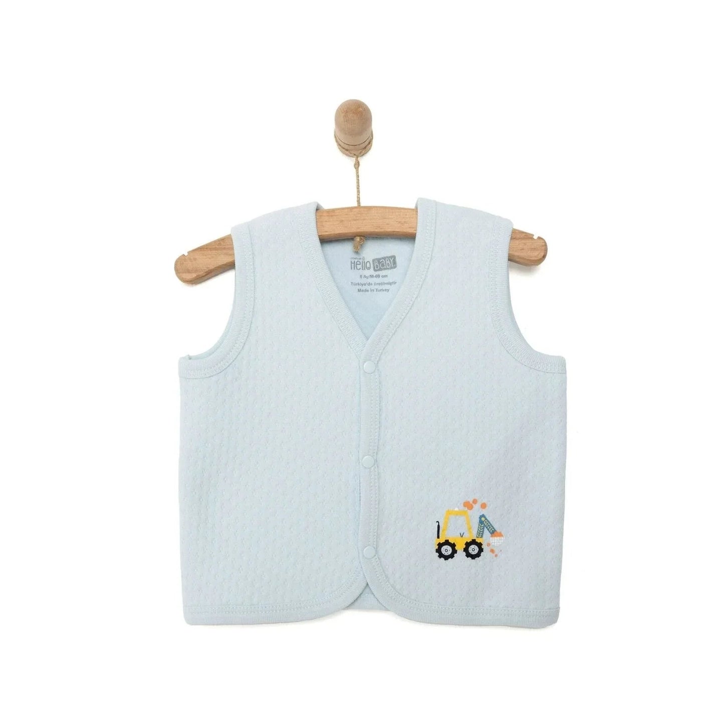 HelloBaby Boy Quilted Vest - Light Blue - mezetto ebebek ebebek
