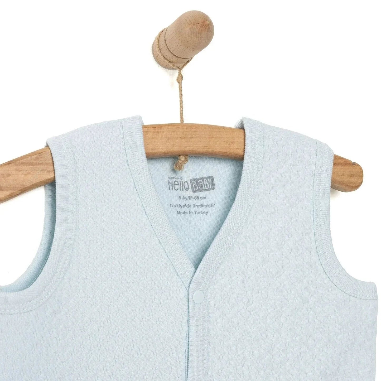 HelloBaby Boy Quilted Vest - Light Blue - mezetto ebebek ebebek