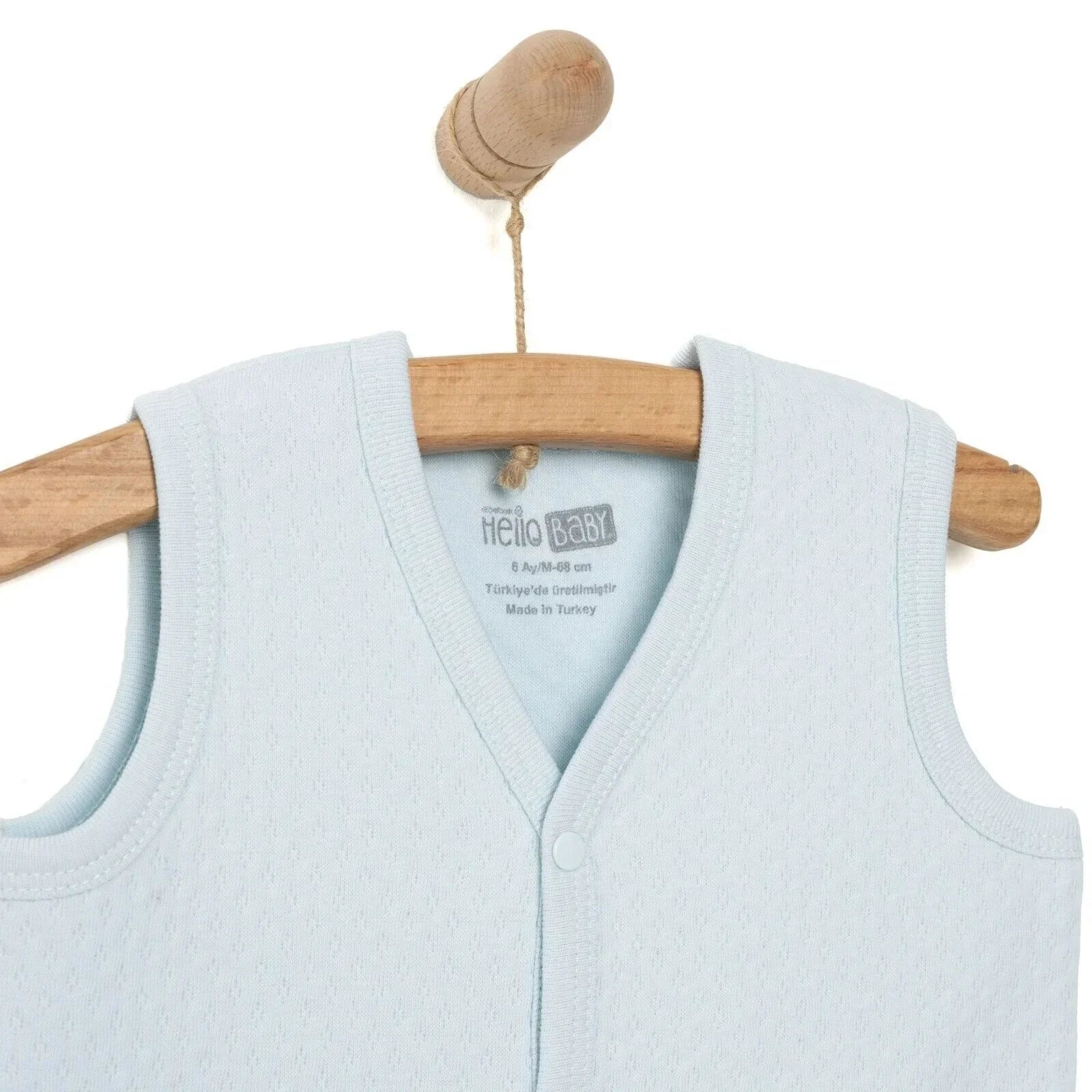 HelloBaby Boy Quilted Vest - Light Blue - mezetto ebebek ebebek