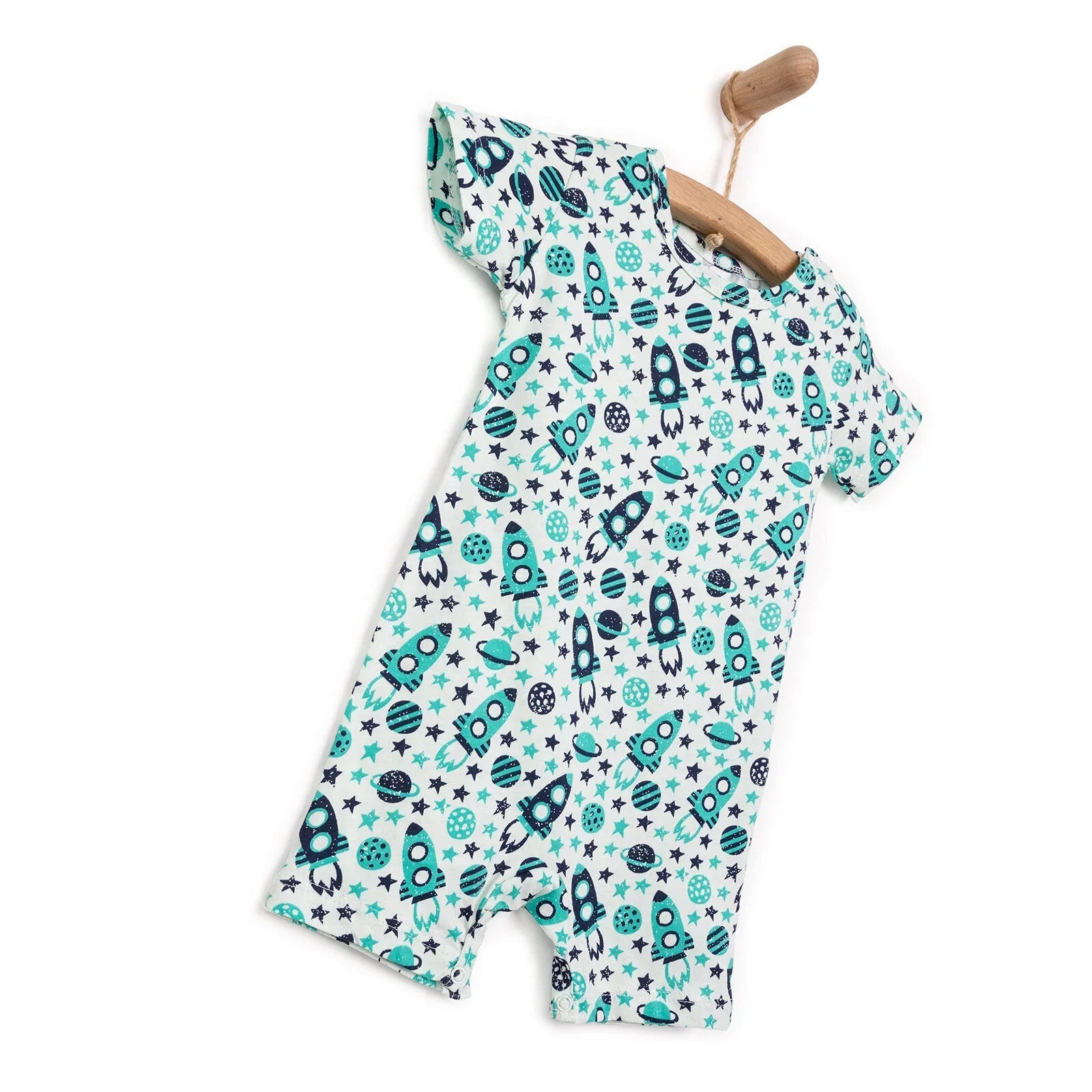 HelloBaby Boy Short Overalls - Green - mezetto ebebek ebebek