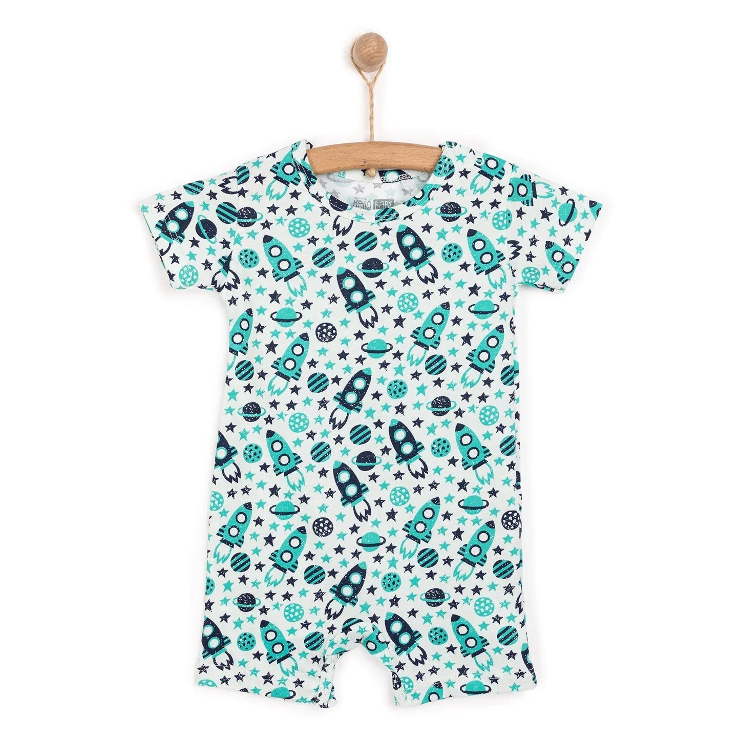 HelloBaby Boy Short Overalls - Green - mezetto ebebek ebebek