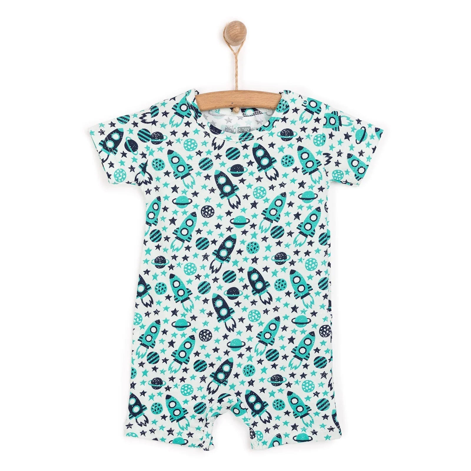 HelloBaby Boy Short Overalls - Green - mezetto ebebek ebebek