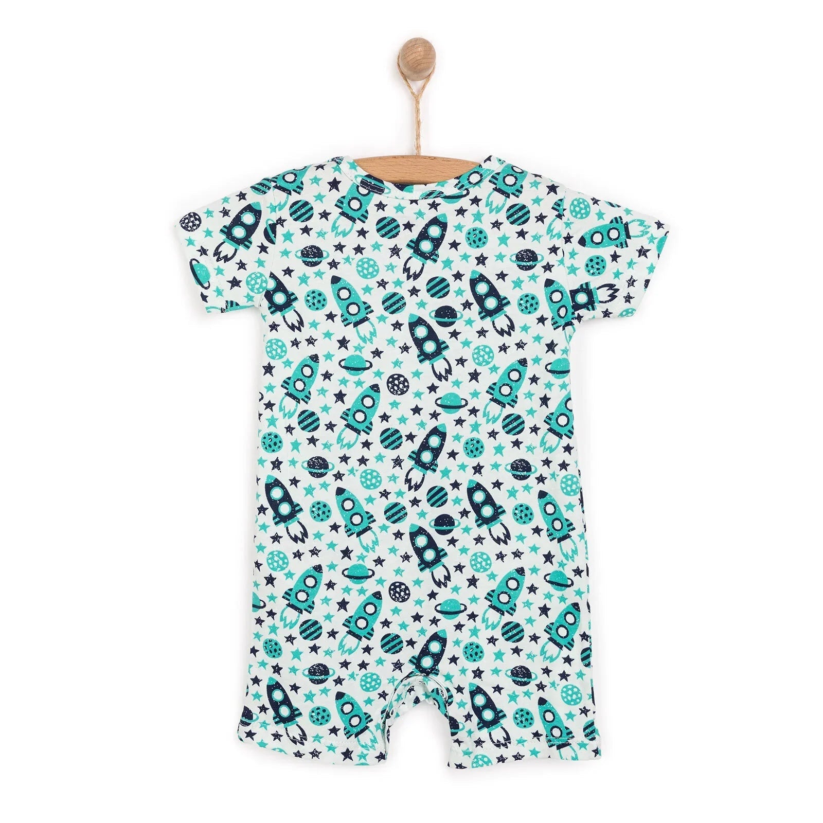 HelloBaby Boy Short Overalls - Green - mezetto ebebek ebebek
