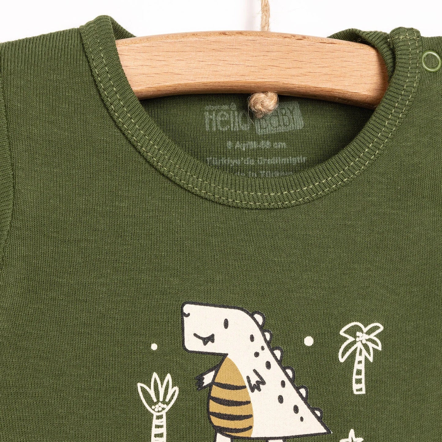 HelloBaby Boy Short Sleeve Bodysuit 2 pcs - Khaki - mezetto ebebek ebebek