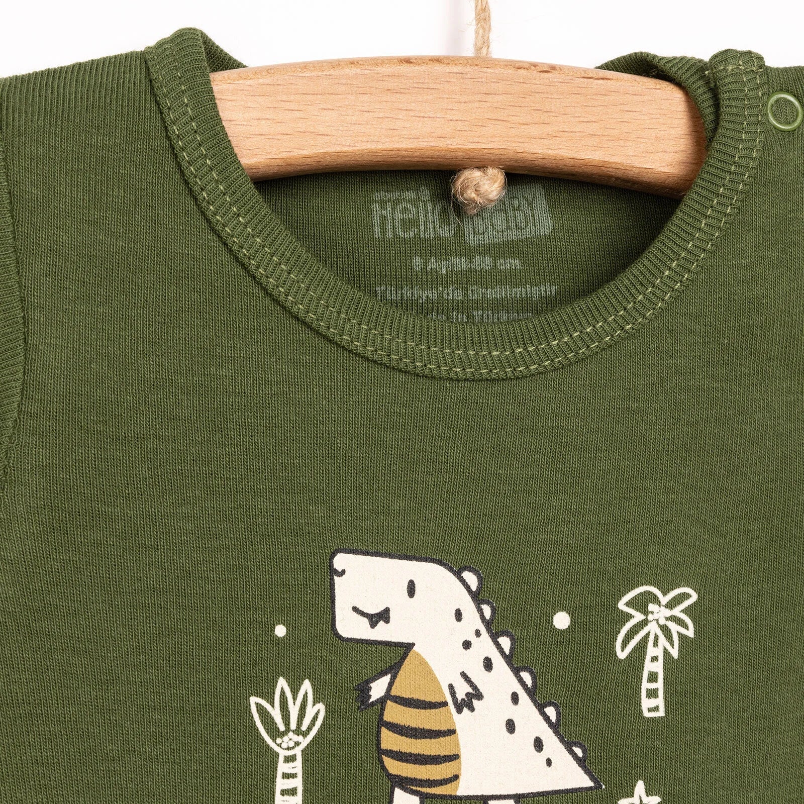 HelloBaby Boy Short Sleeve Bodysuit 2 pcs - Khaki - mezetto ebebek ebebek