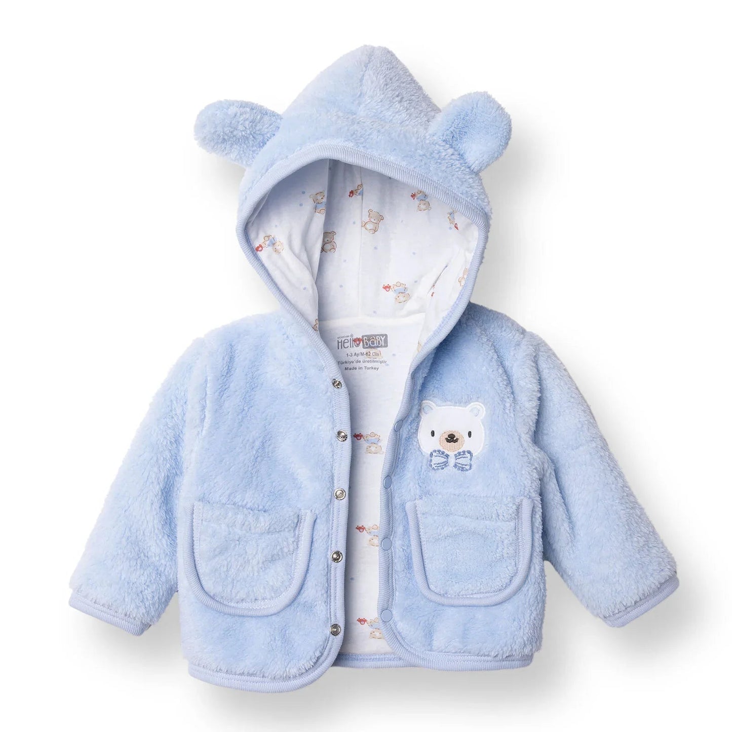 HelloBaby Cardigan - Blue - mezetto ebebek ebebek