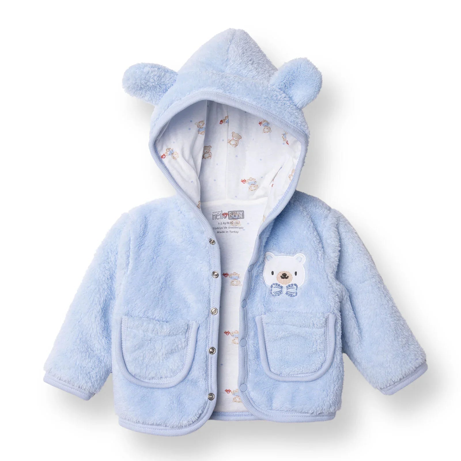 HelloBaby Cardigan - Blue - mezetto ebebek ebebek