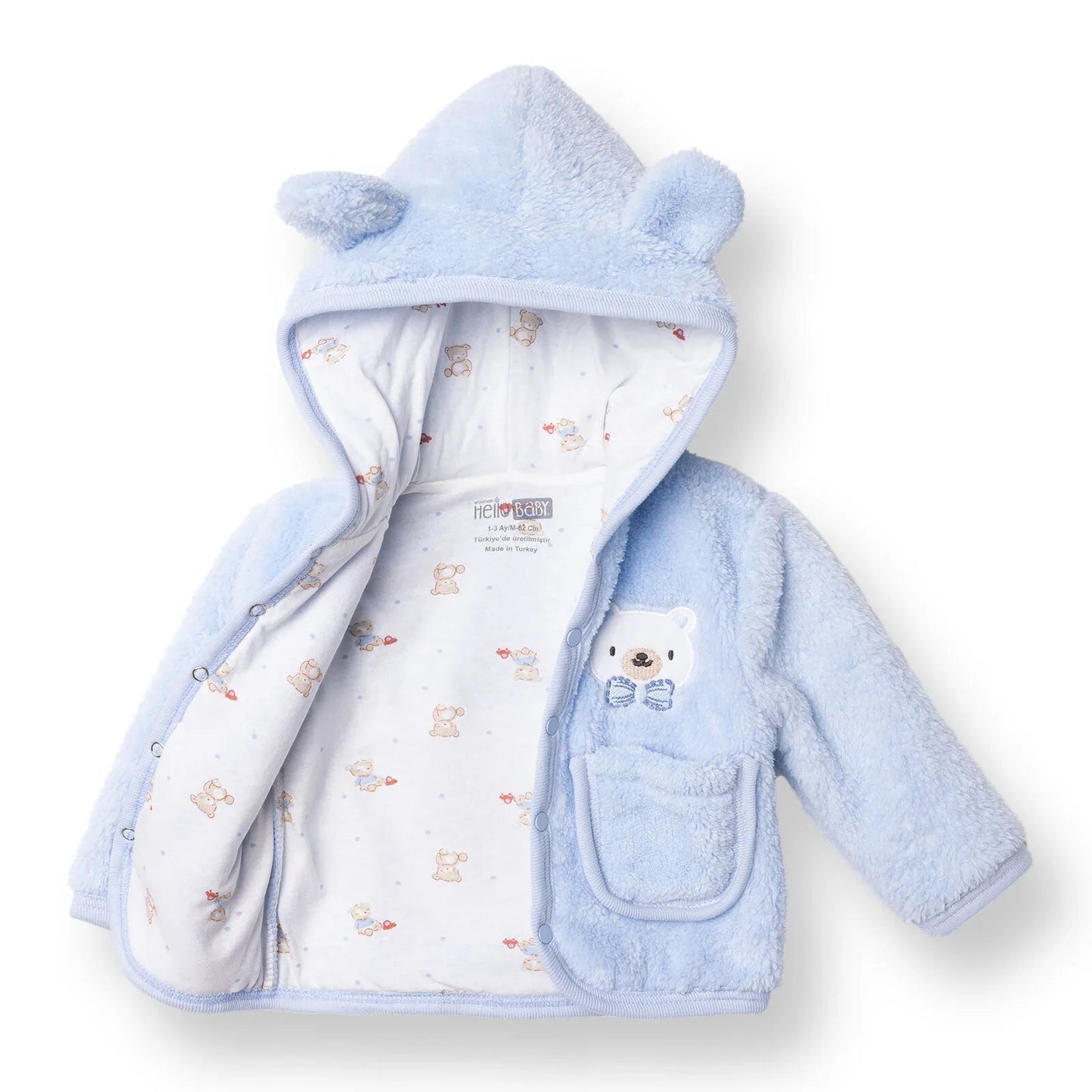 HelloBaby Cardigan - Blue - mezetto ebebek ebebek
