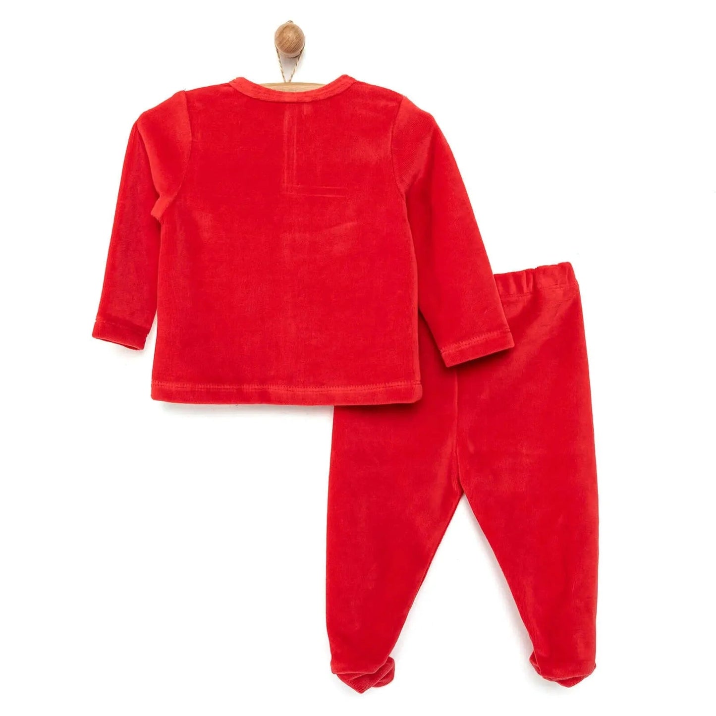 HelloBaby Cardigan - Footed Bottom - Red - mezetto ebebek ebebek