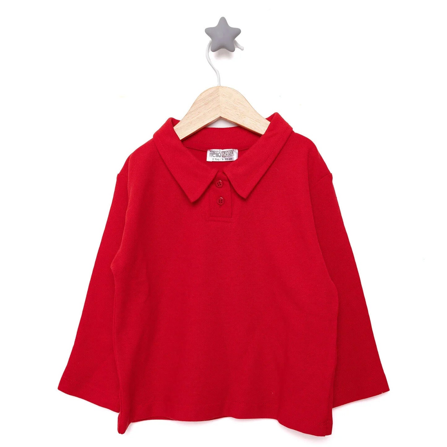 HelloBaby Celebration Unisex Long Sleeve Bodysuit - Red - mezetto ebebek ebebek