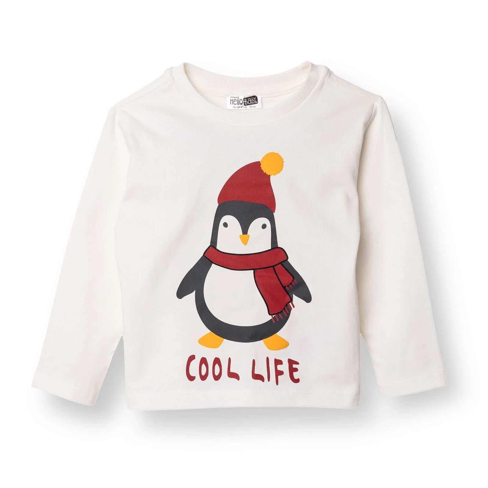HelloBaby Christmas Baby Boy Long Sleeve Body - Ecru - mezetto ebebek ebebek