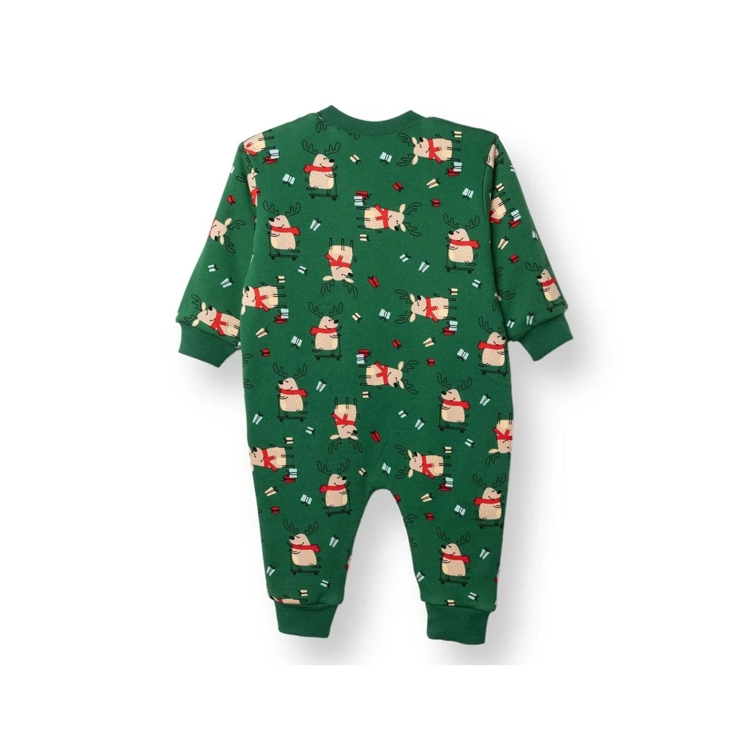 HelloBaby Christmas Baby Boy Sleepsuit - Dark Green - mezetto ebebek ebebek