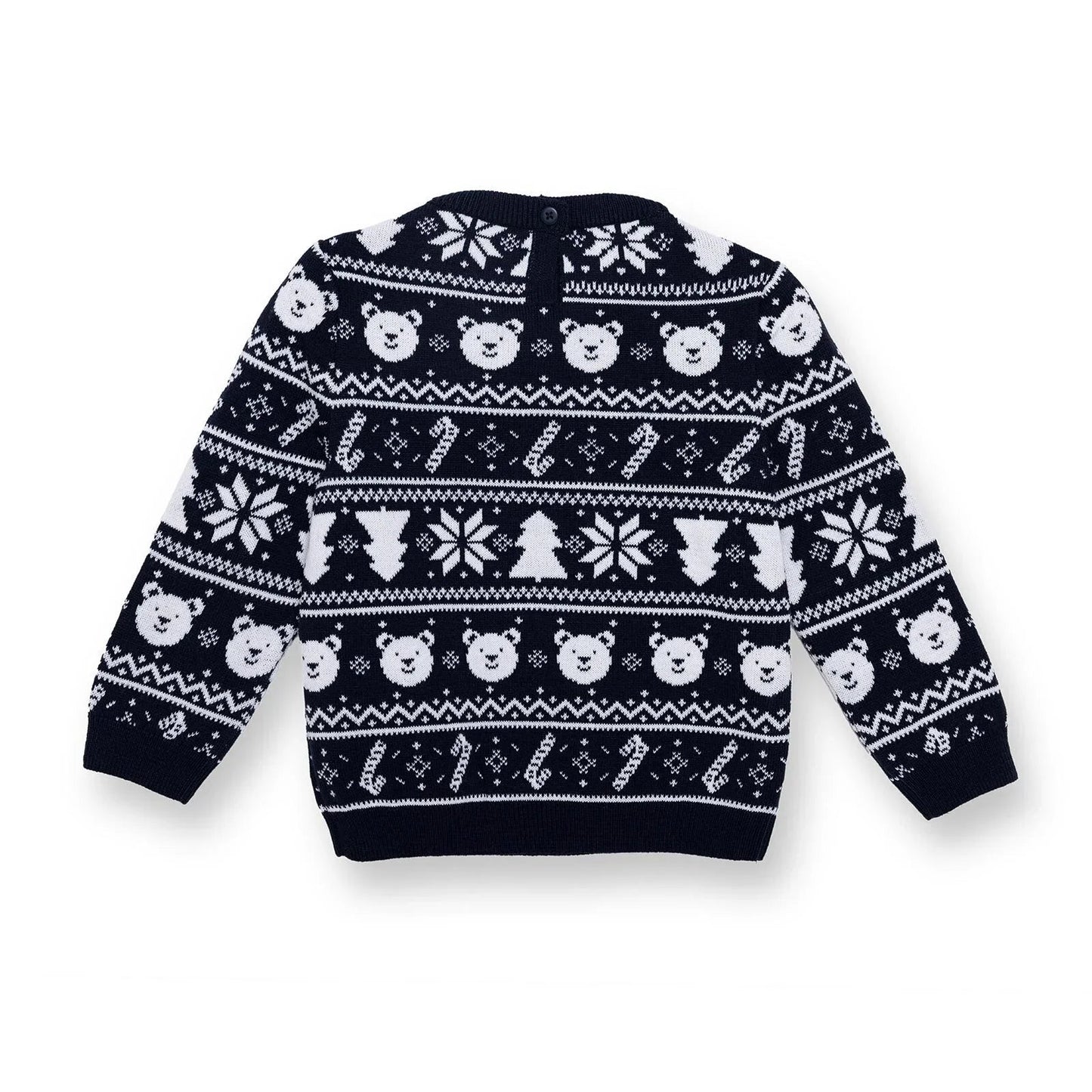HelloBaby Christmas Baby Boy Snow Party Sweatshirt - Navy Blue - mezetto ebebek ebebek