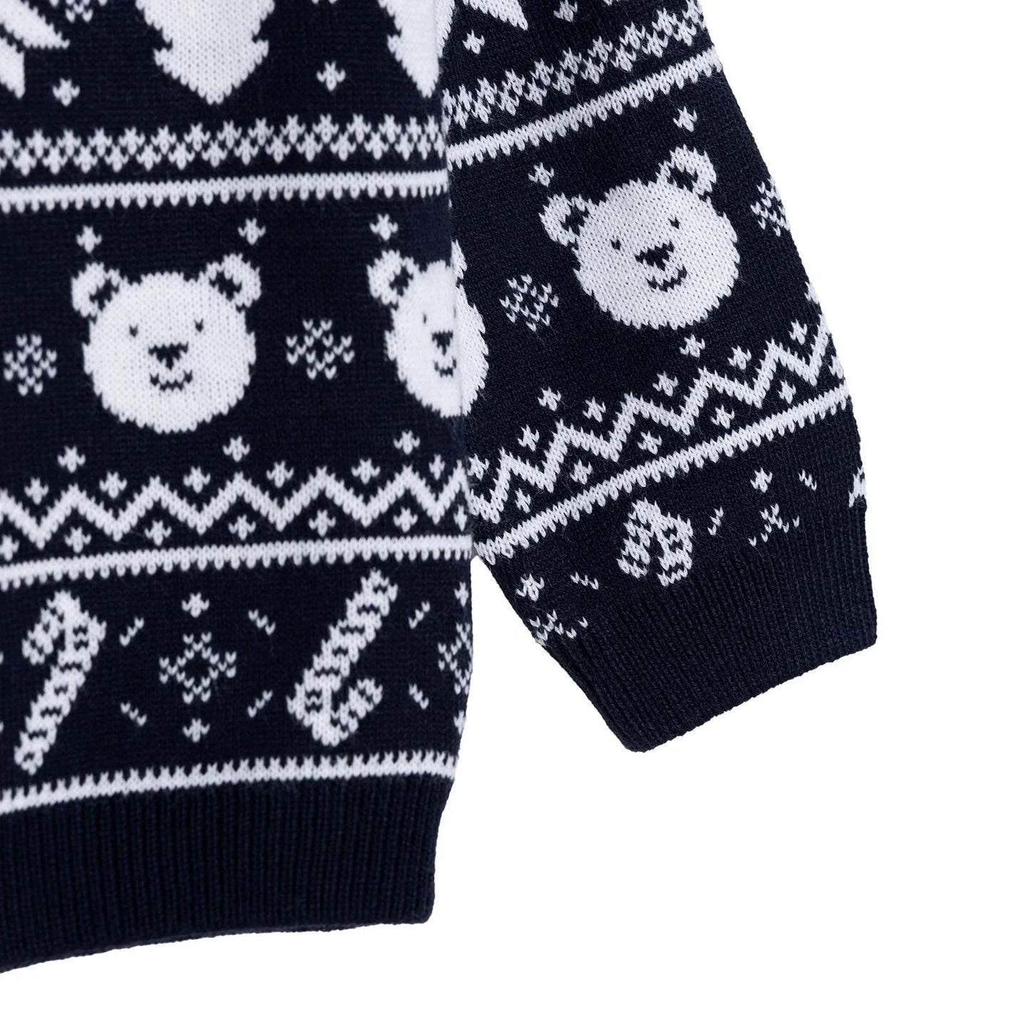 HelloBaby Christmas Baby Boy Snow Party Sweatshirt - Navy Blue - mezetto ebebek ebebek