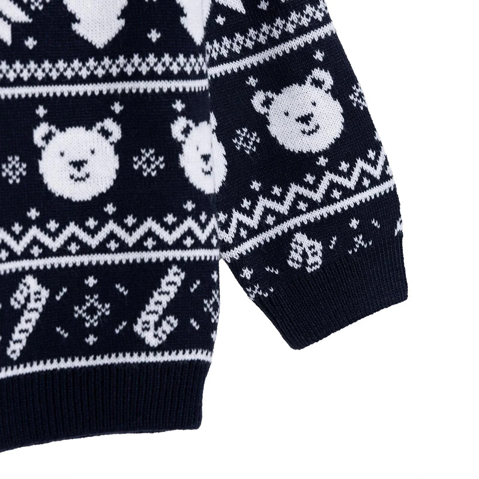 HelloBaby Christmas Baby Boy Snow Party Sweatshirt - Navy Blue - mezetto ebebek ebebek