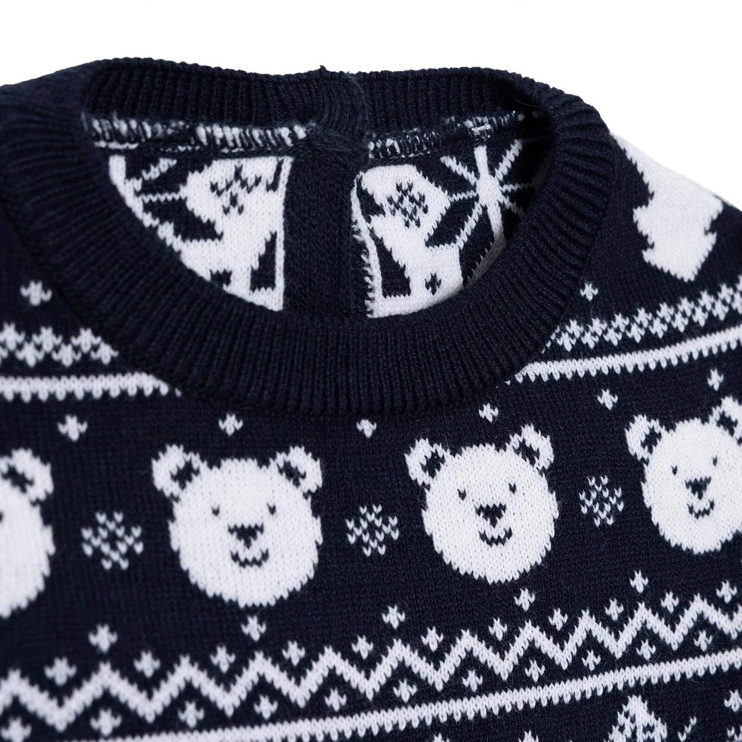 HelloBaby Christmas Baby Boy Snow Party Sweatshirt - Navy Blue - mezetto ebebek ebebek