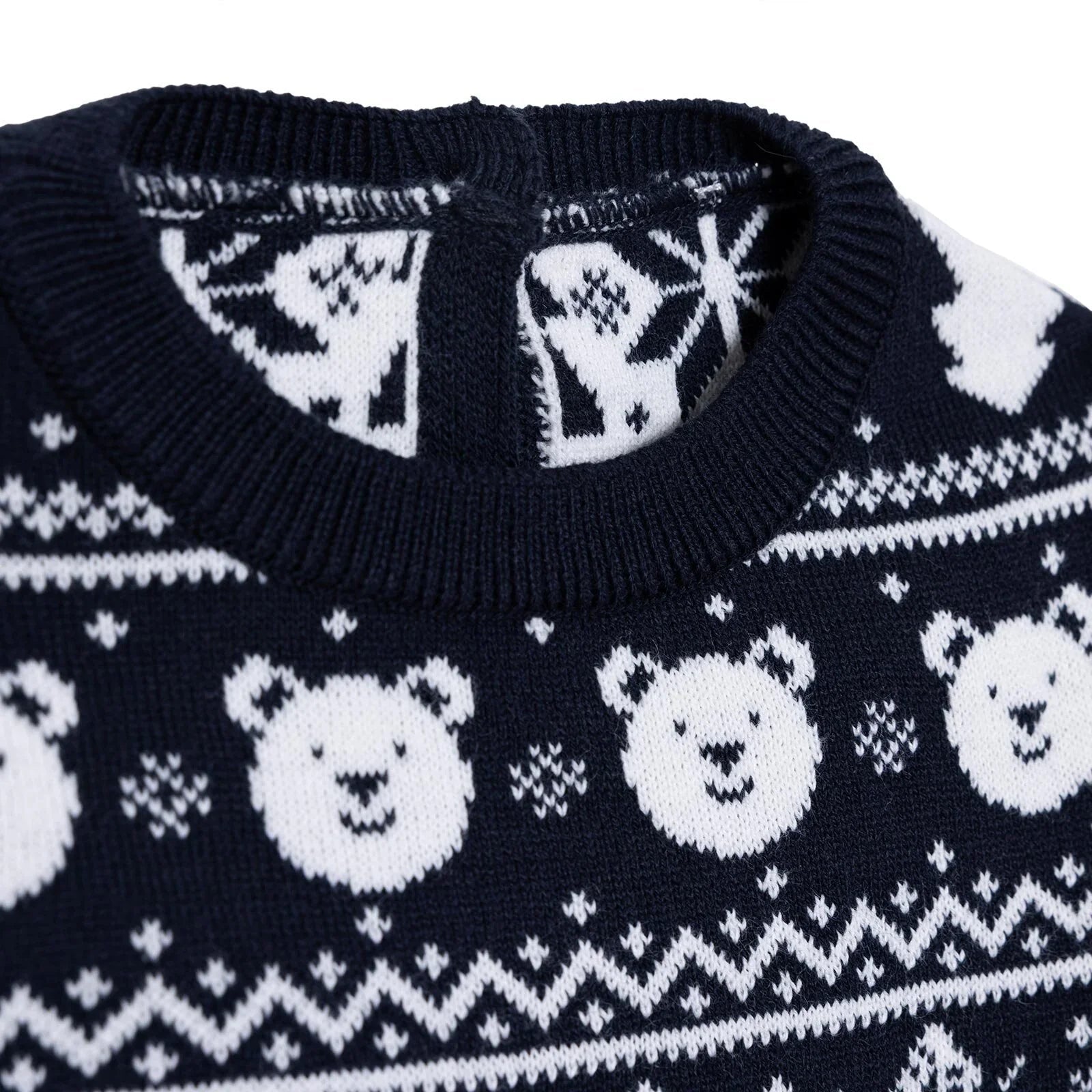HelloBaby Christmas Baby Boy Snow Party Sweatshirt - Navy Blue - mezetto ebebek ebebek