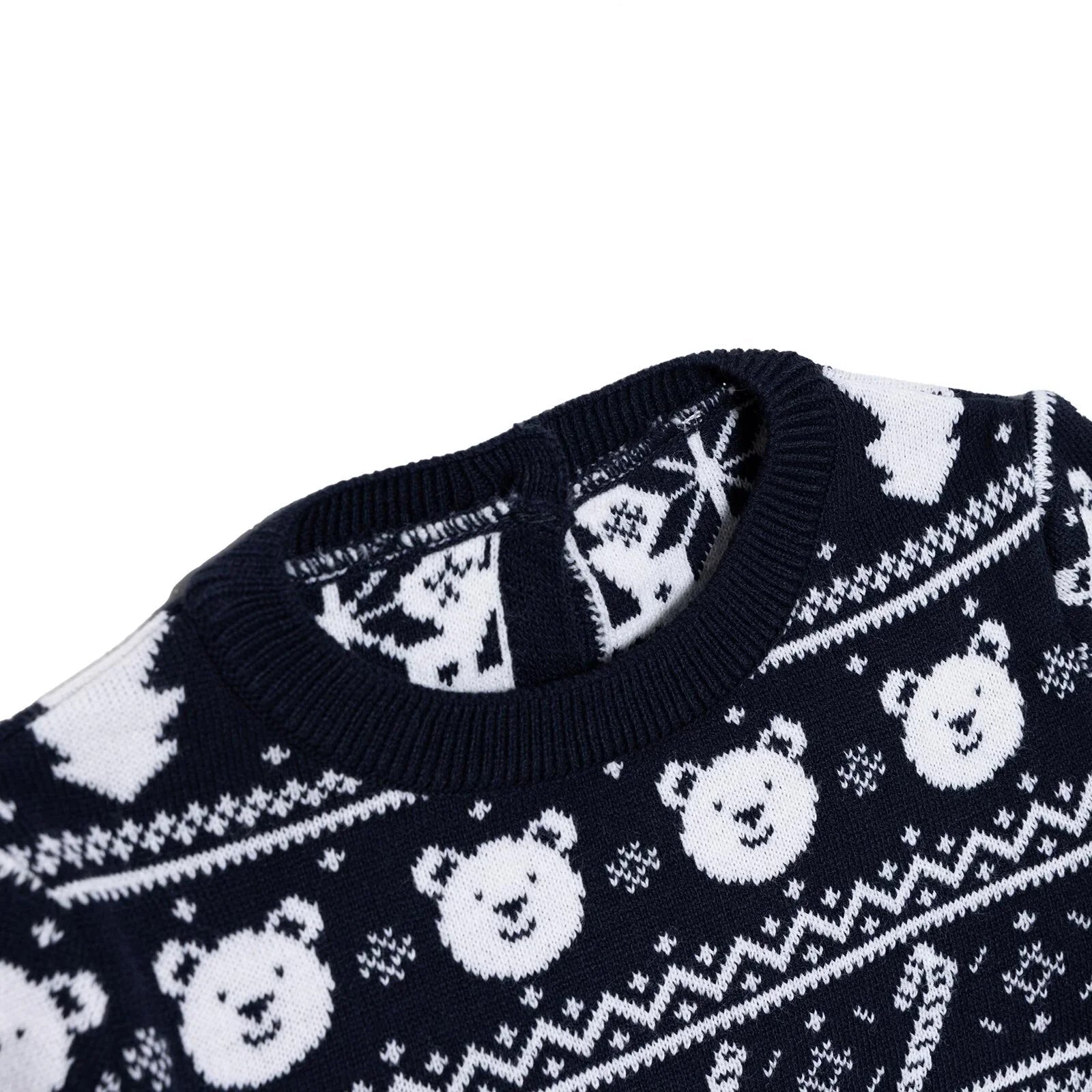 HelloBaby Christmas Baby Boy Snow Party Sweatshirt - Navy Blue - mezetto ebebek ebebek