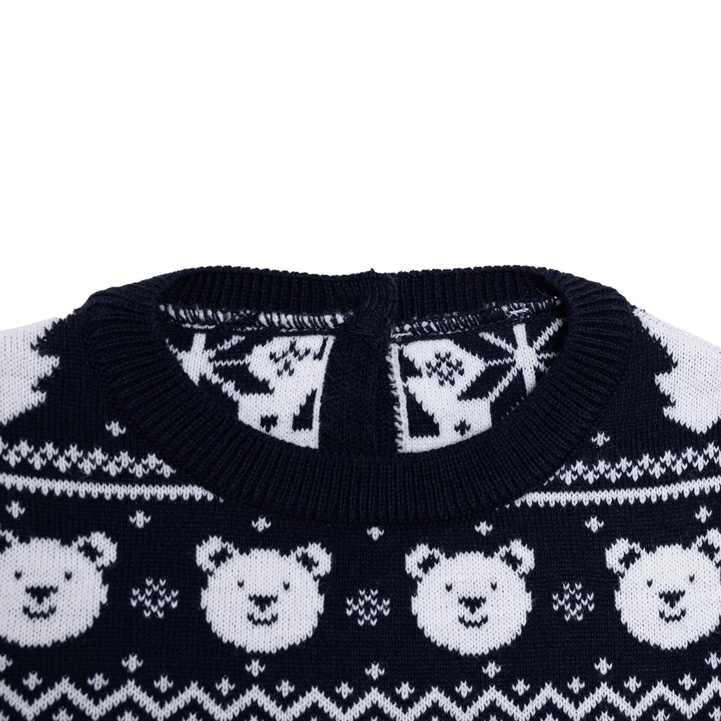HelloBaby Christmas Baby Boy Snow Party Sweatshirt - Navy Blue - mezetto ebebek ebebek