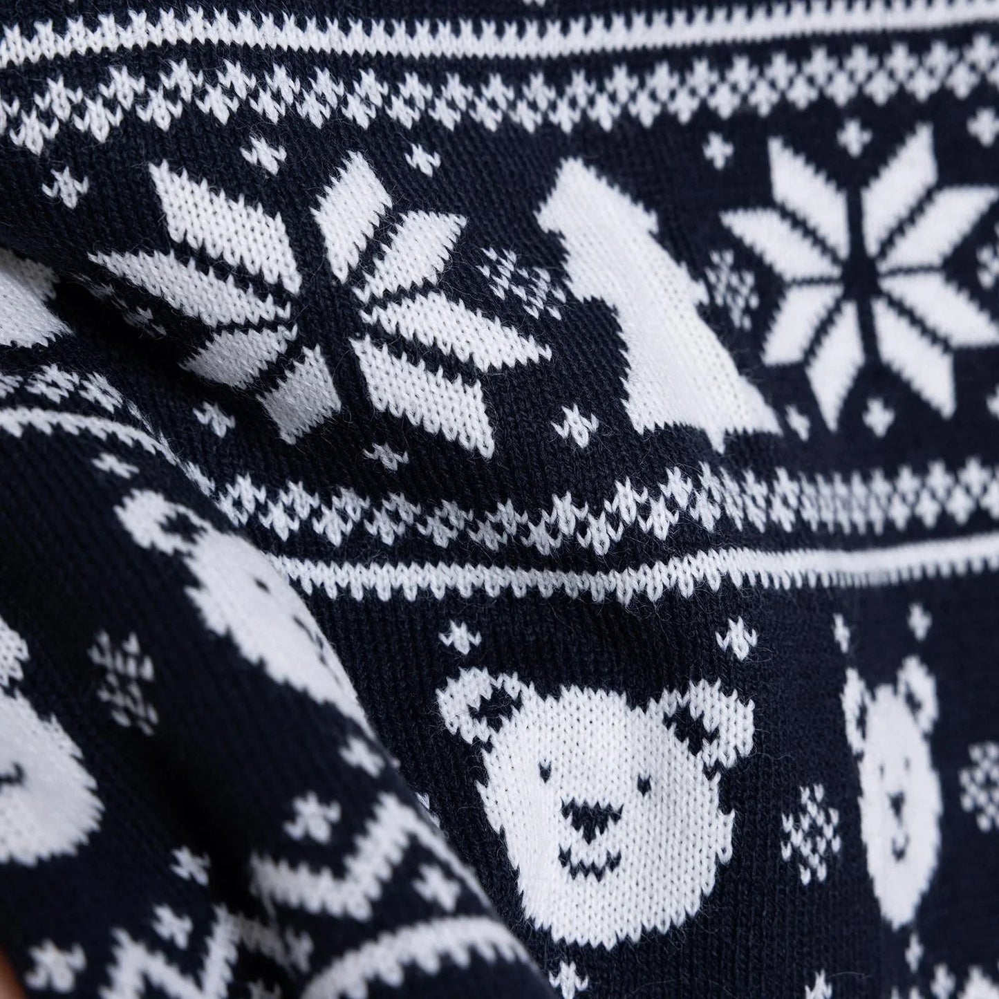HelloBaby Christmas Baby Boy Snow Party Sweatshirt - Navy Blue - mezetto ebebek ebebek
