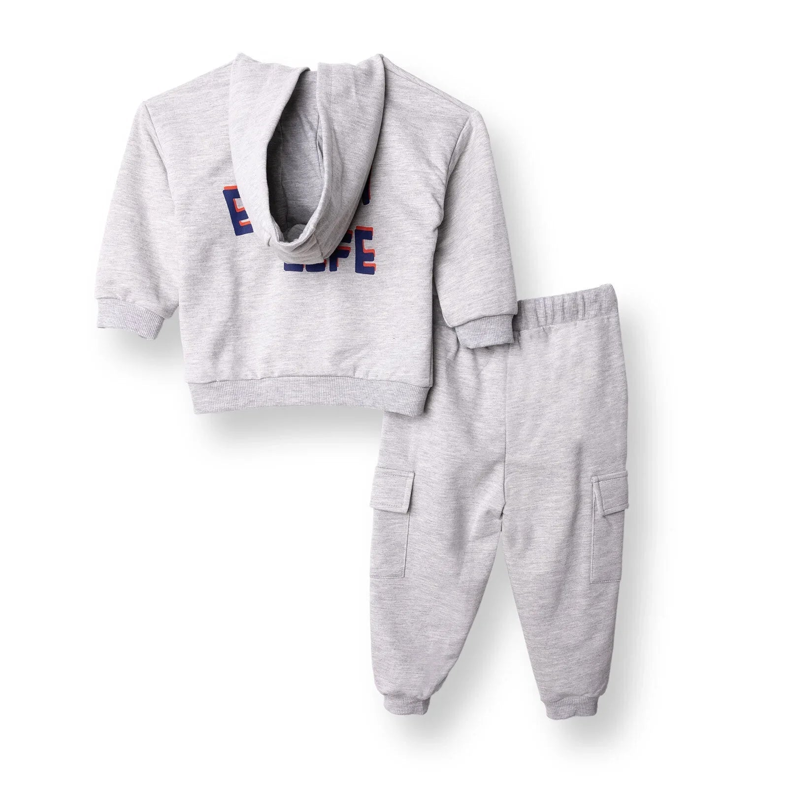HelloBaby Cool Dino Jogging Set - Grey Melange - mezetto ebebek ebebek