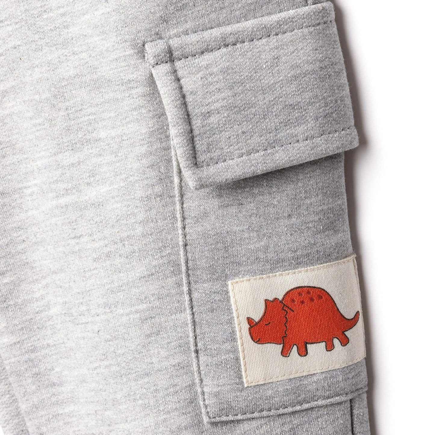 HelloBaby Cool Dino Jogging Set - Grey Melange - mezetto ebebek ebebek