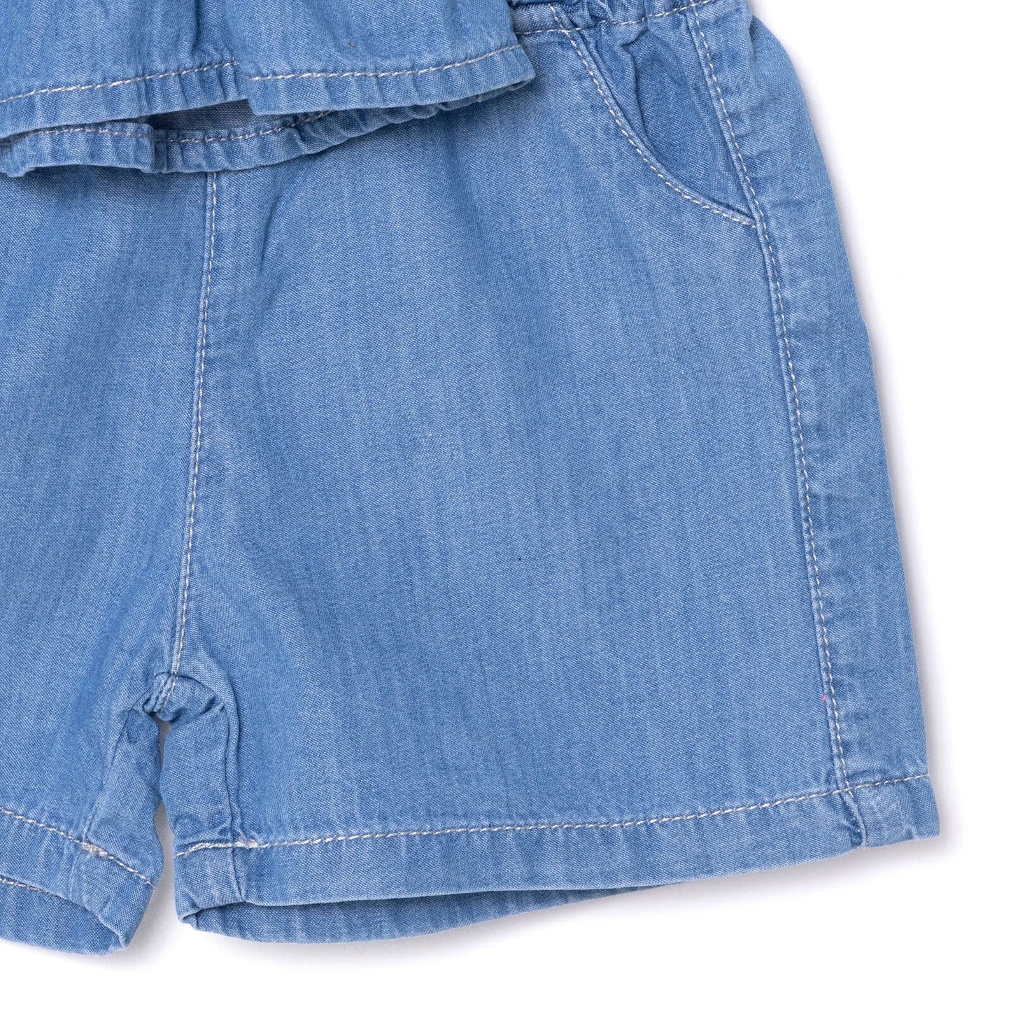 HelloBaby Daisy Girl Blouse & Shorts - Indigo - mezetto ebebek ebebek