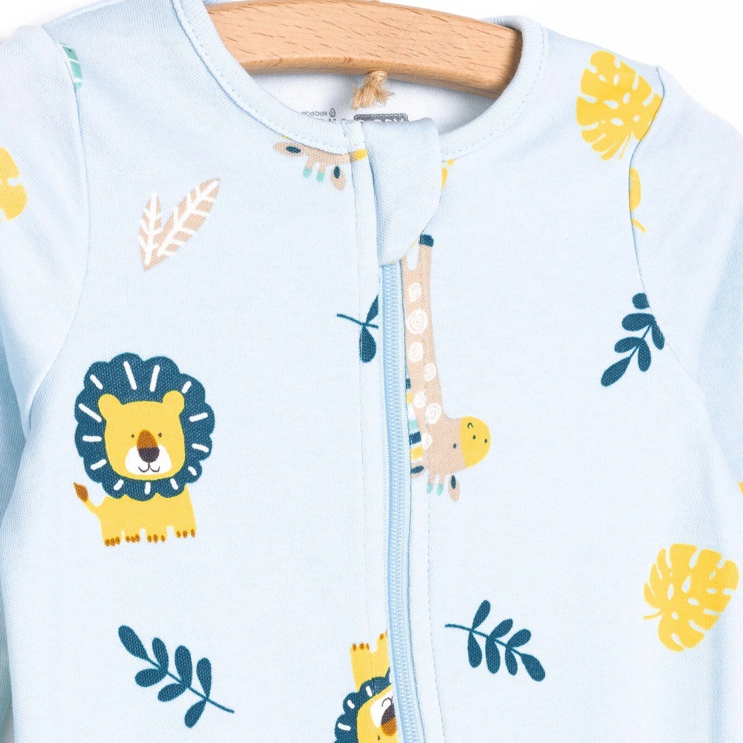 HelloBaby Footed Jumpsuit - Light Blue - mezetto ebebek ebebek