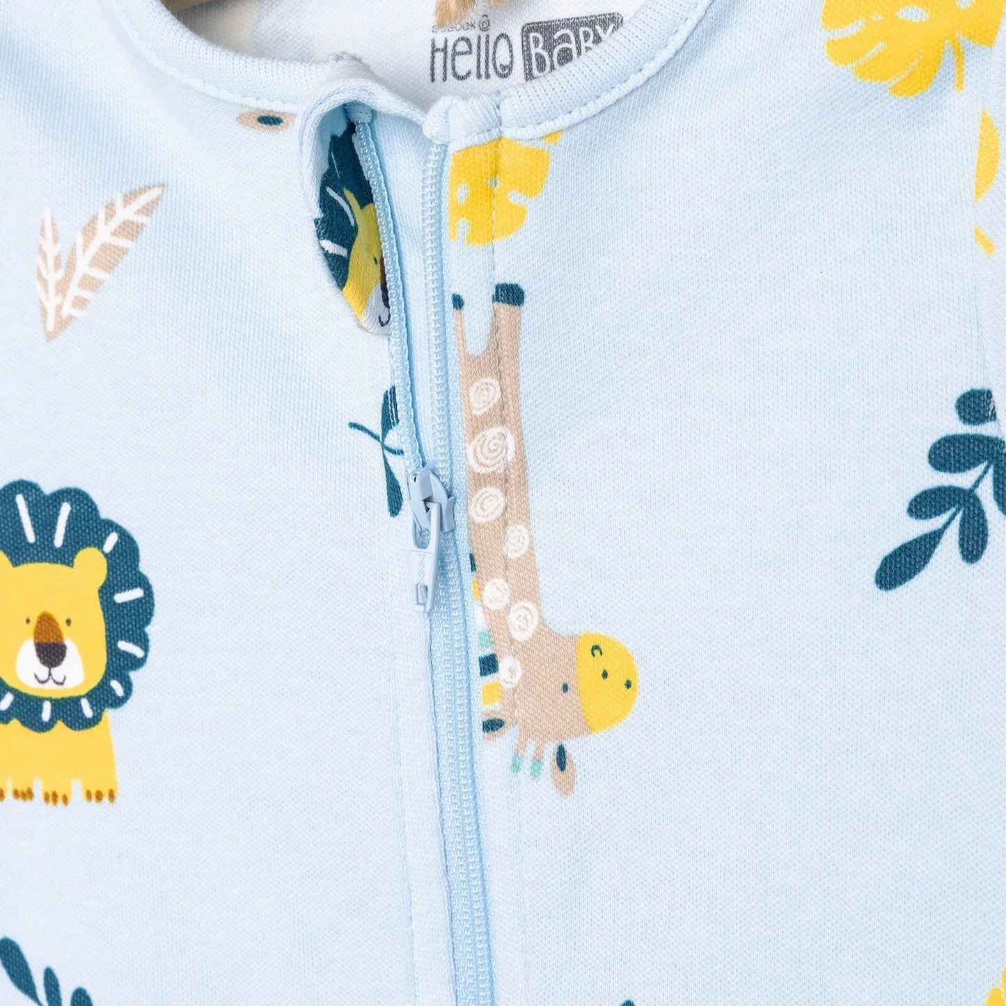 HelloBaby Footed Jumpsuit - Light Blue - mezetto ebebek ebebek