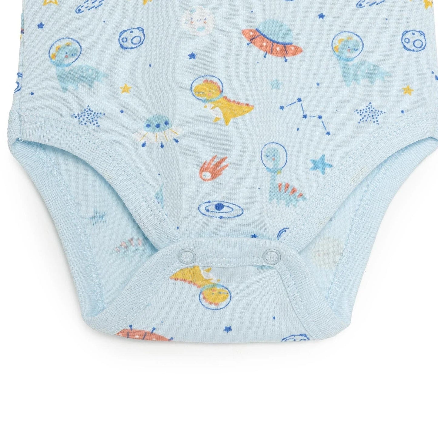 HelloBaby Galaxy Patterned Short Sleeve Bodysuit - Blue - mezetto ebebek ebebek