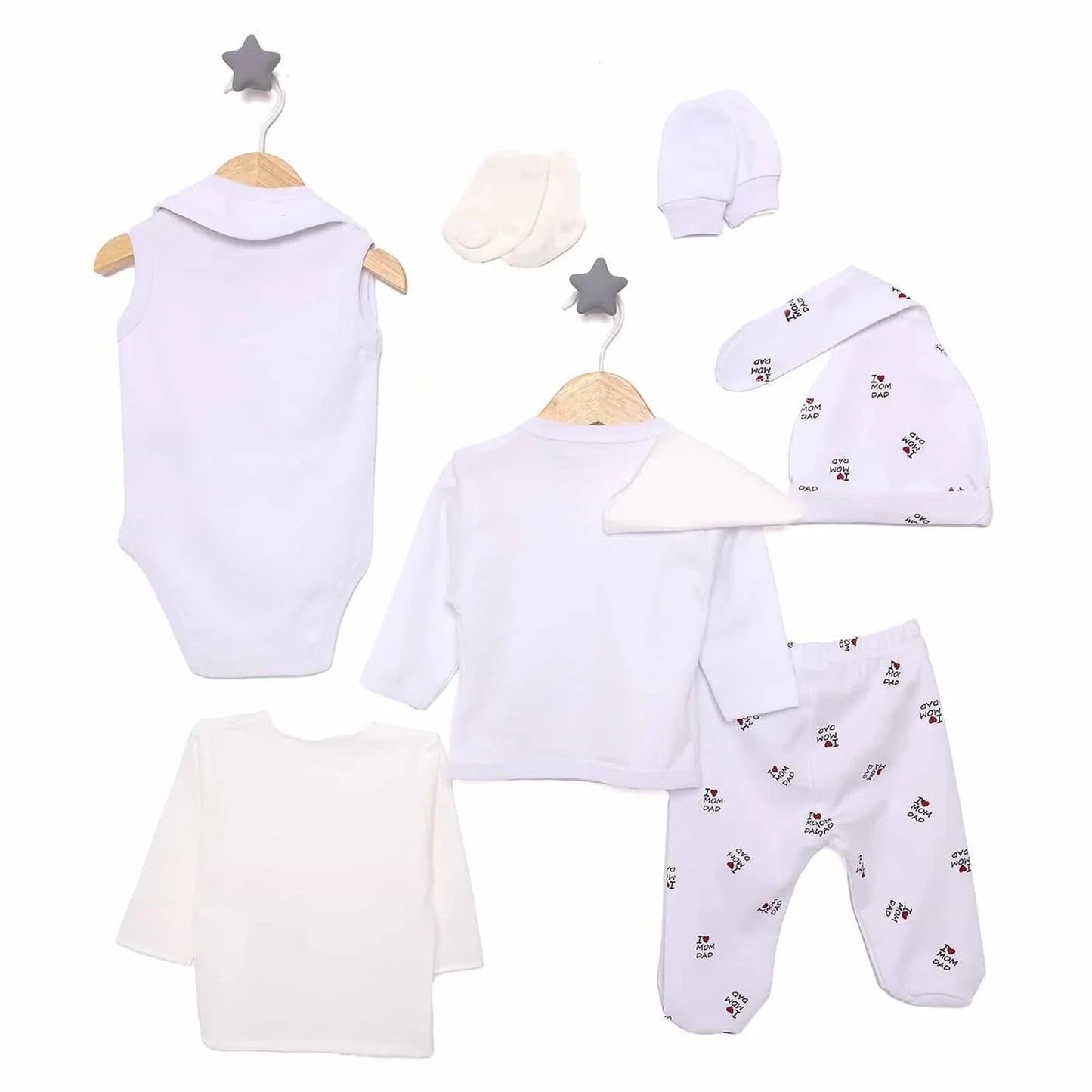 HelloBaby Girl 10 piece Newborn Set - Ecru - mezetto ebebek ebebek