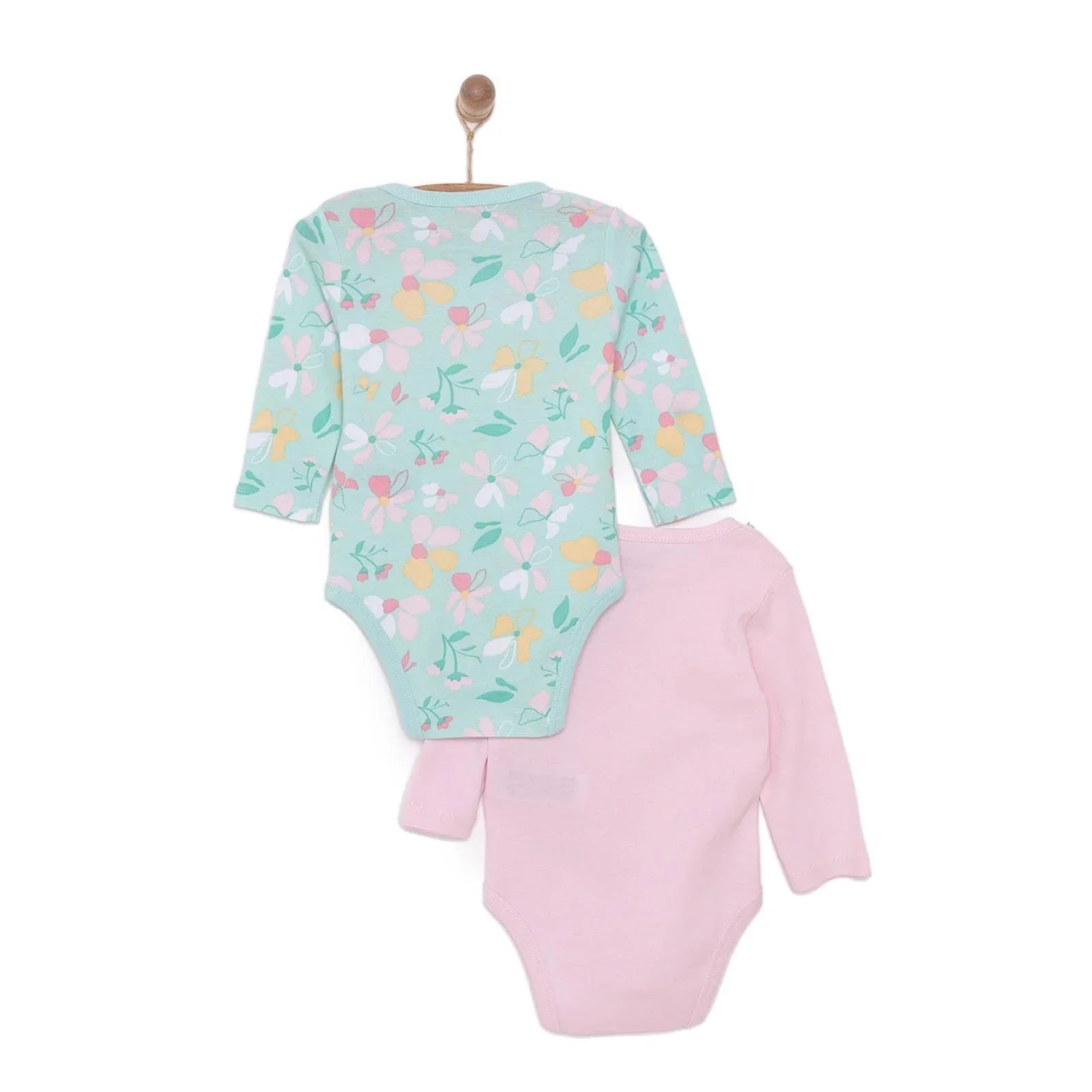 HelloBaby Girl 2 - Pack Long Sleeve Bodysuit - Light Pink - mezetto ebebek ebebek