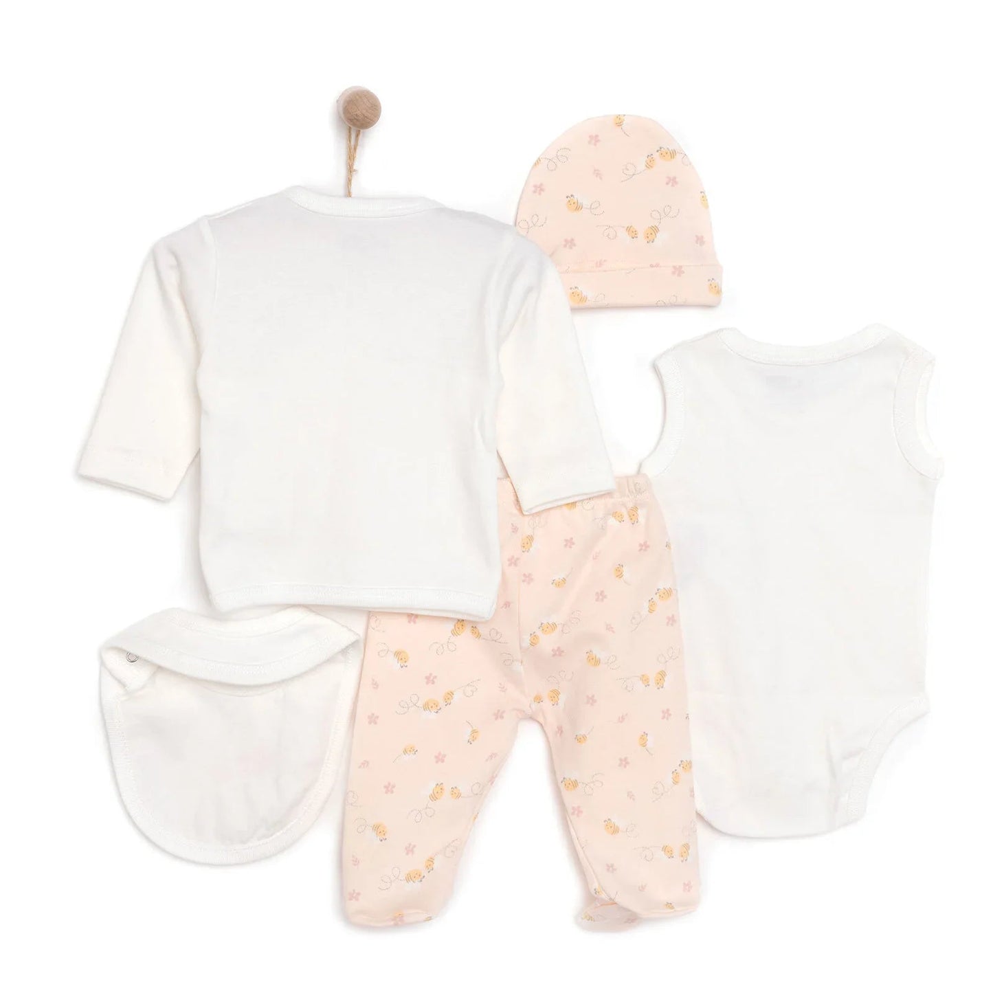 HelloBaby Girl 5 Piece Newborn Gift Set - Yellow - mezetto ebebek ebebek