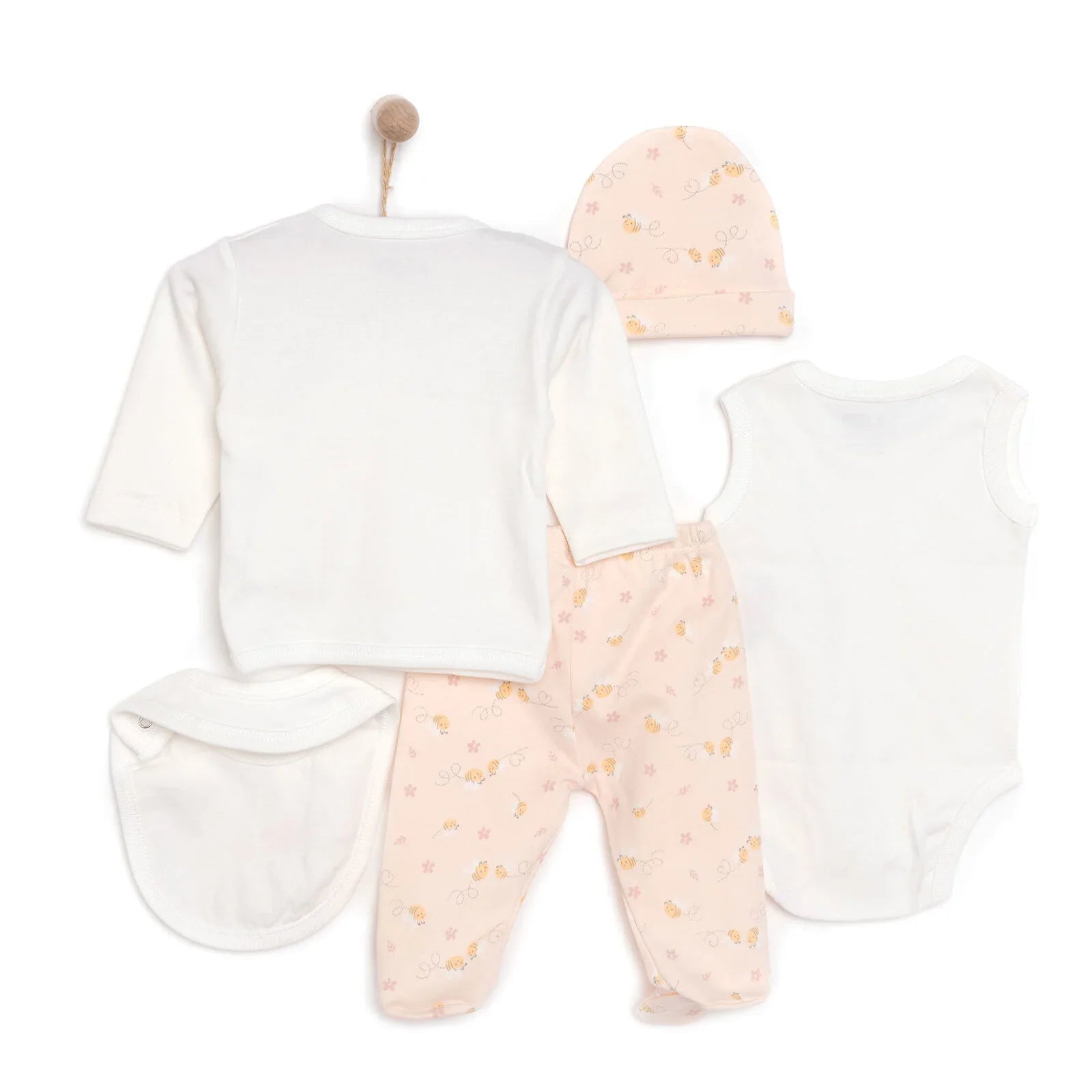 HelloBaby Girl 5 Piece Newborn Gift Set - Yellow - mezetto ebebek ebebek