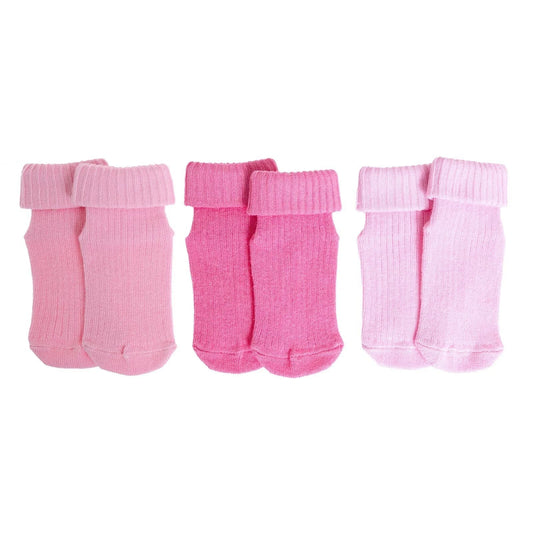 HelloBaby Girl Baby Socks 3 Pack - Pink - mezetto ebebek ebebek