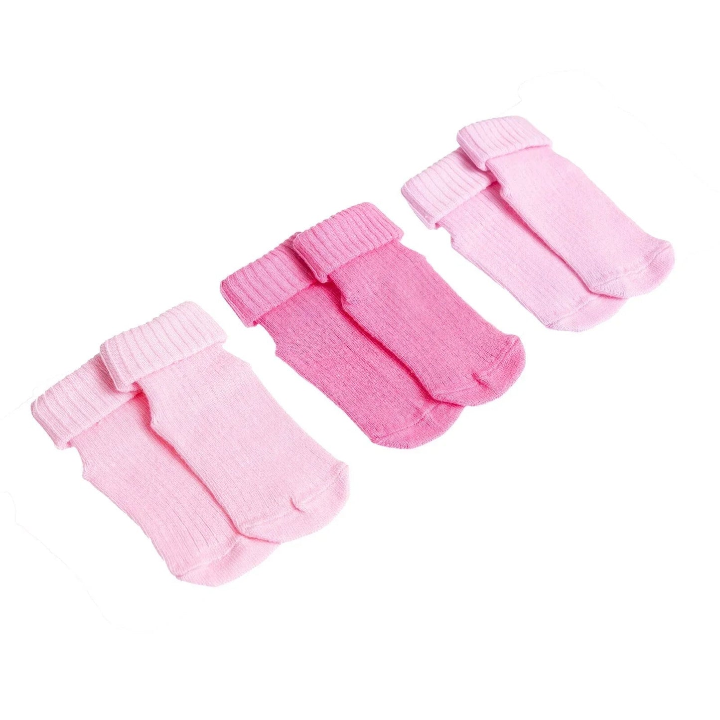 HelloBaby Girl Baby Socks 3 Pack - Pink - mezetto ebebek ebebek