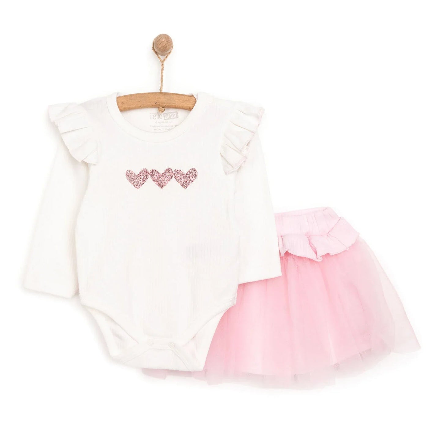 HelloBaby Girl Blouse - Skirt - Ecru - mezetto ebebek ebebek