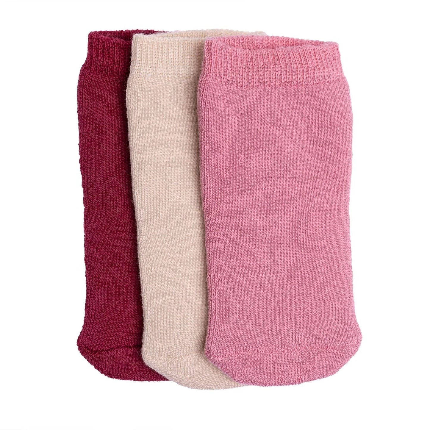 HelloBaby Girl Chenille Socks 3 Pack - Light Rose - mezetto ebebek ebebek