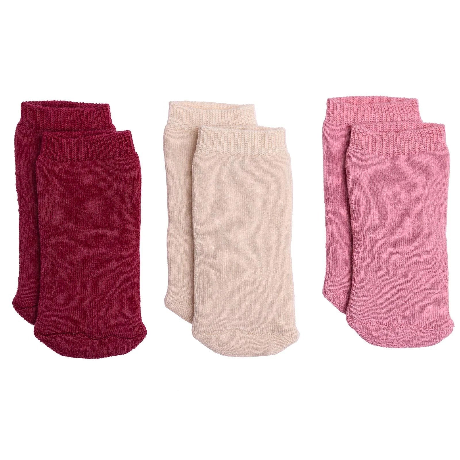 HelloBaby Girl Chenille Socks 3 Pack - Light Rose - mezetto ebebek ebebek