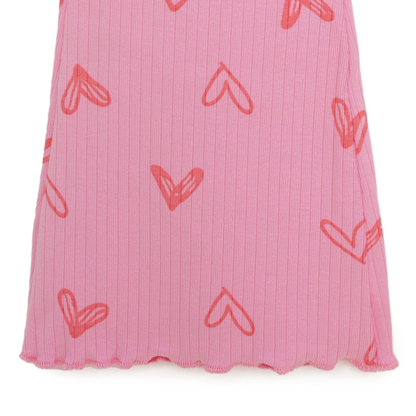 HelloBaby Girl Heart Patterned Flare Leggings - Pink - mezetto ebebek ebebek