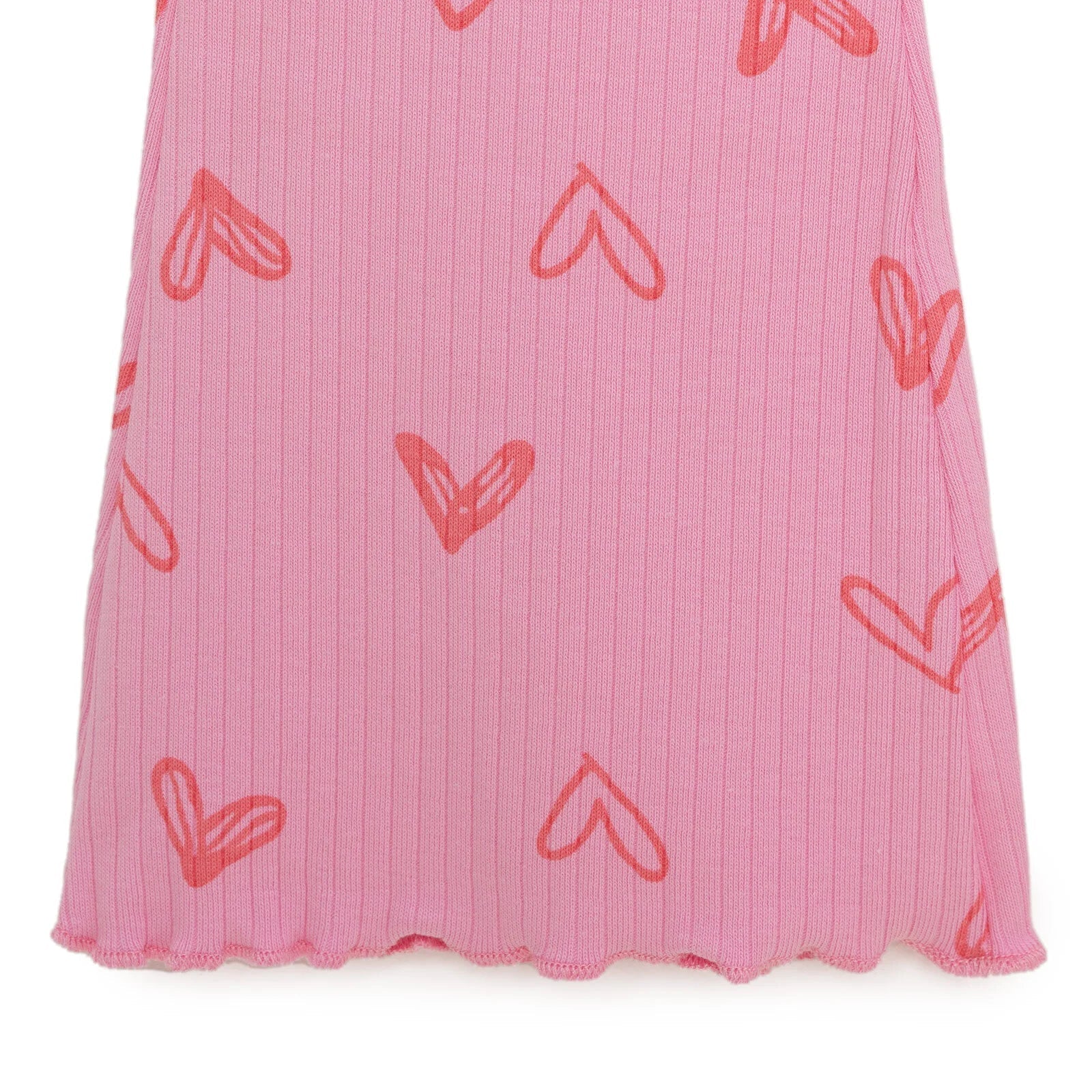 HelloBaby Girl Heart Patterned Flare Leggings - Pink - mezetto ebebek ebebek