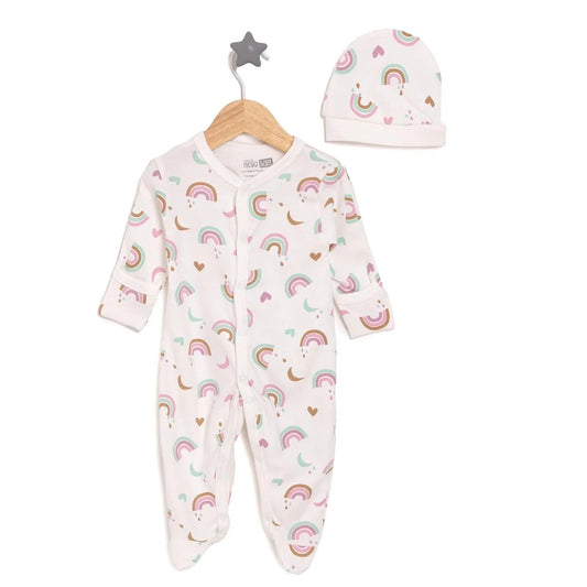 HelloBaby Girl Jumpsuit - Hat - Ecru - mezetto ebebek ebebek